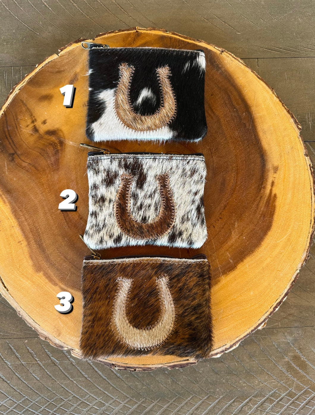 Cowhide Horseshoe Coin Purse