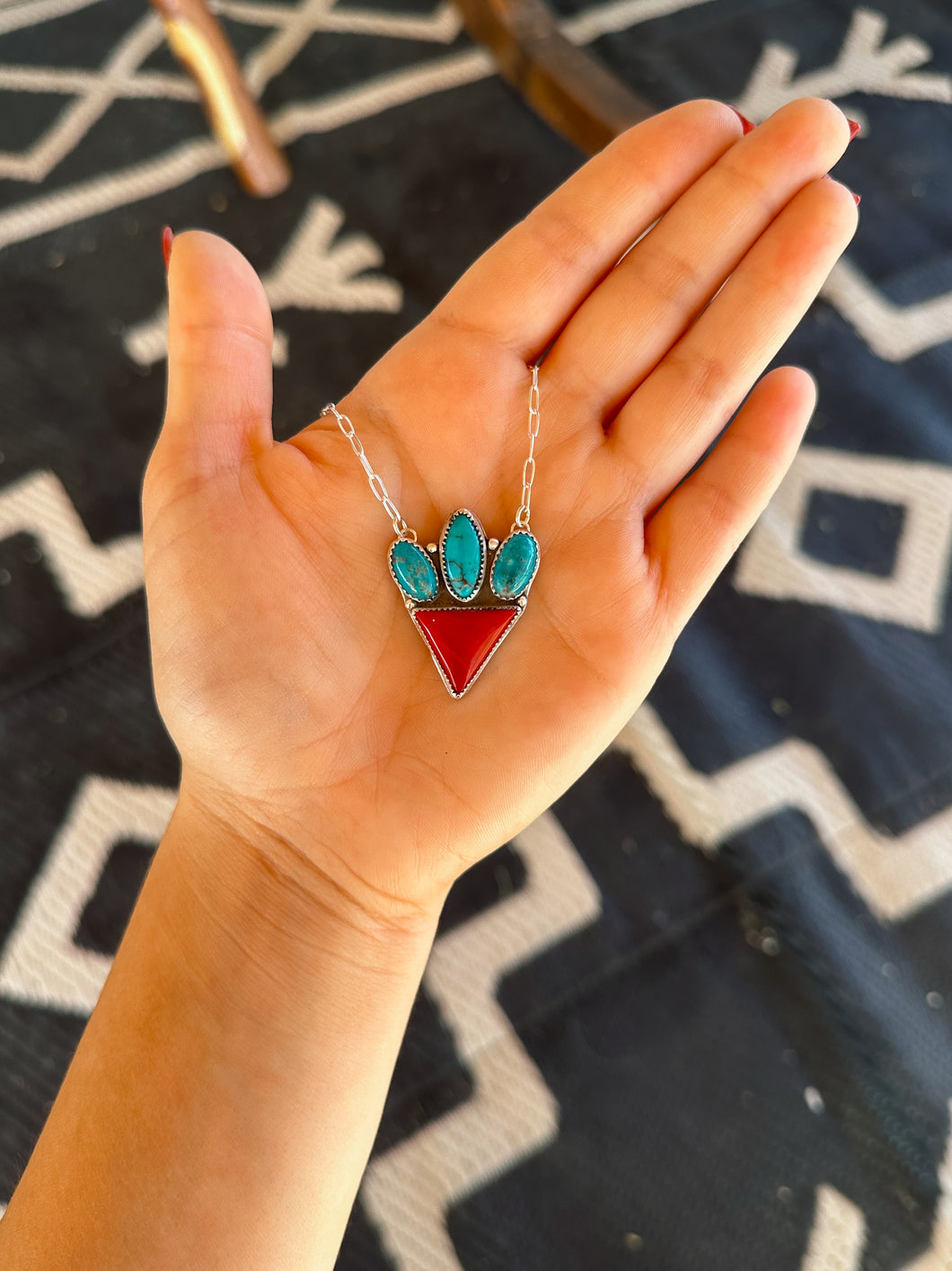 Rosarita & Blue Ridge Turquoise Triangle Necklace