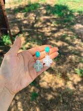 Load image into Gallery viewer, Turquoise Cross Earrings
