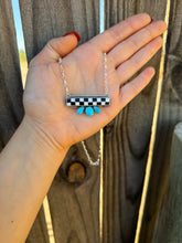 Load image into Gallery viewer, Checkered &amp; Kingman Bar Necklace
