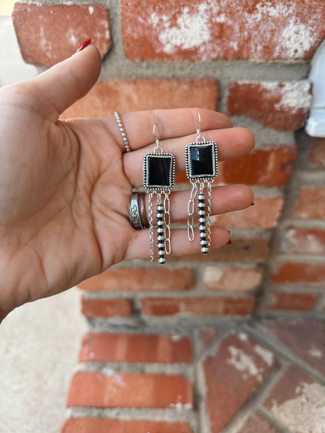 Black Onyx Dangle Earrings