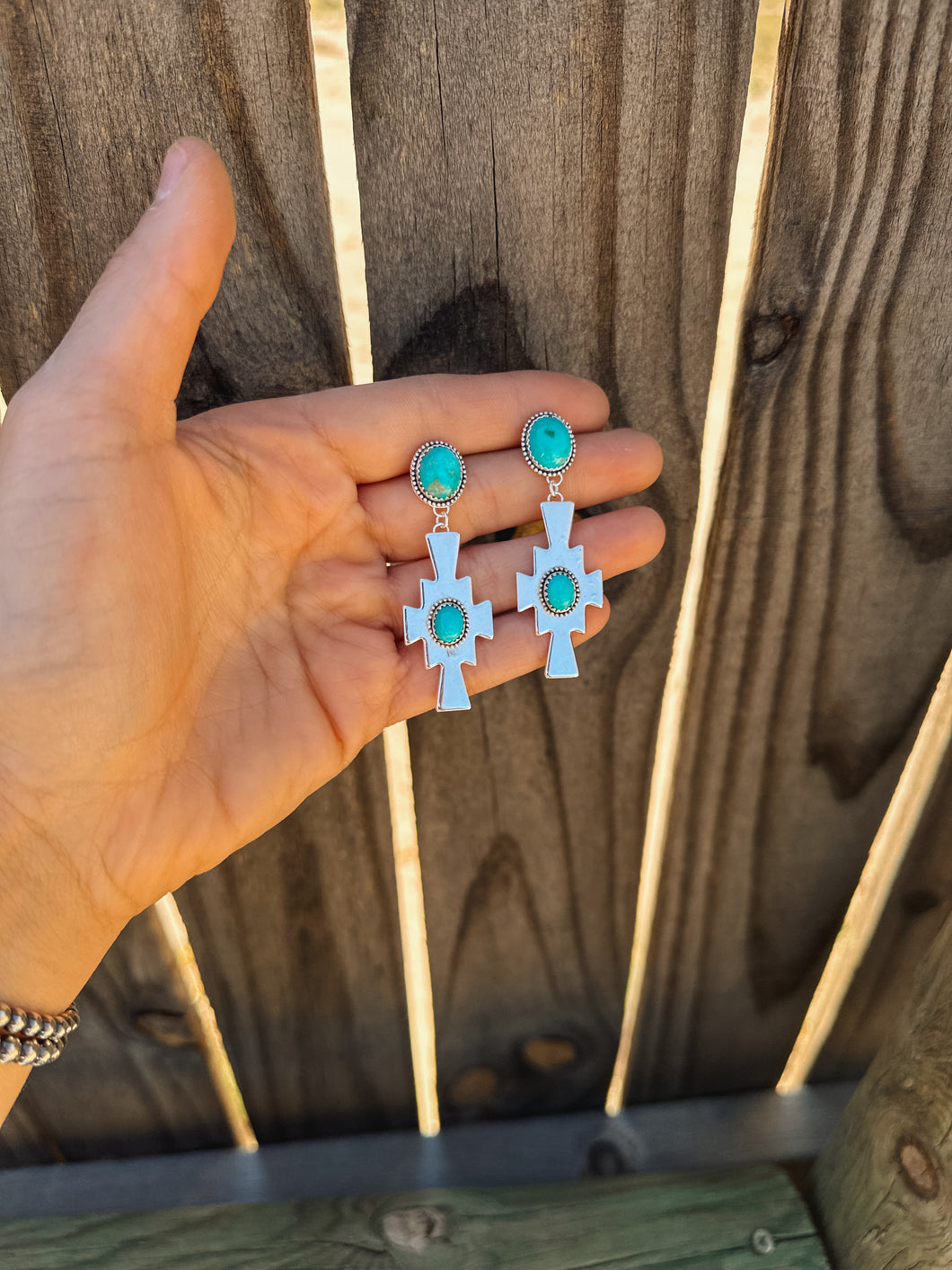 Southwestern Turquoise Dangle Earrings