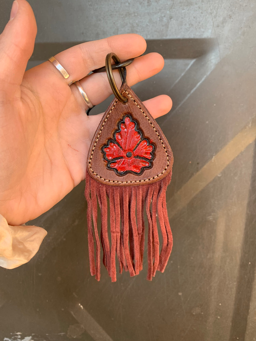 Red Fringe Keychain